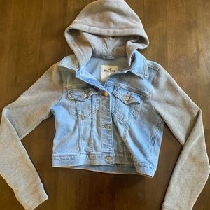 Hollister cropped hooded denim jacket